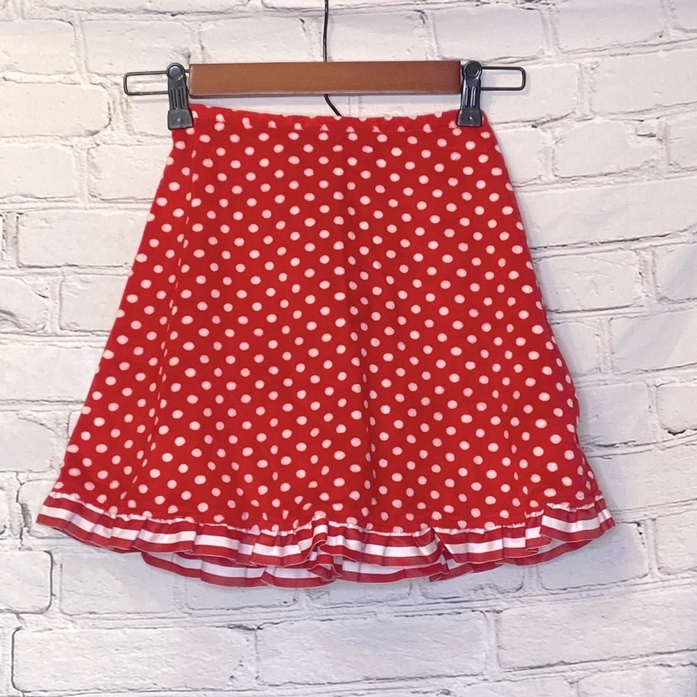 The Bailey Boys Red & White Polka Dot Christmas Skirt Girl’s Size 7